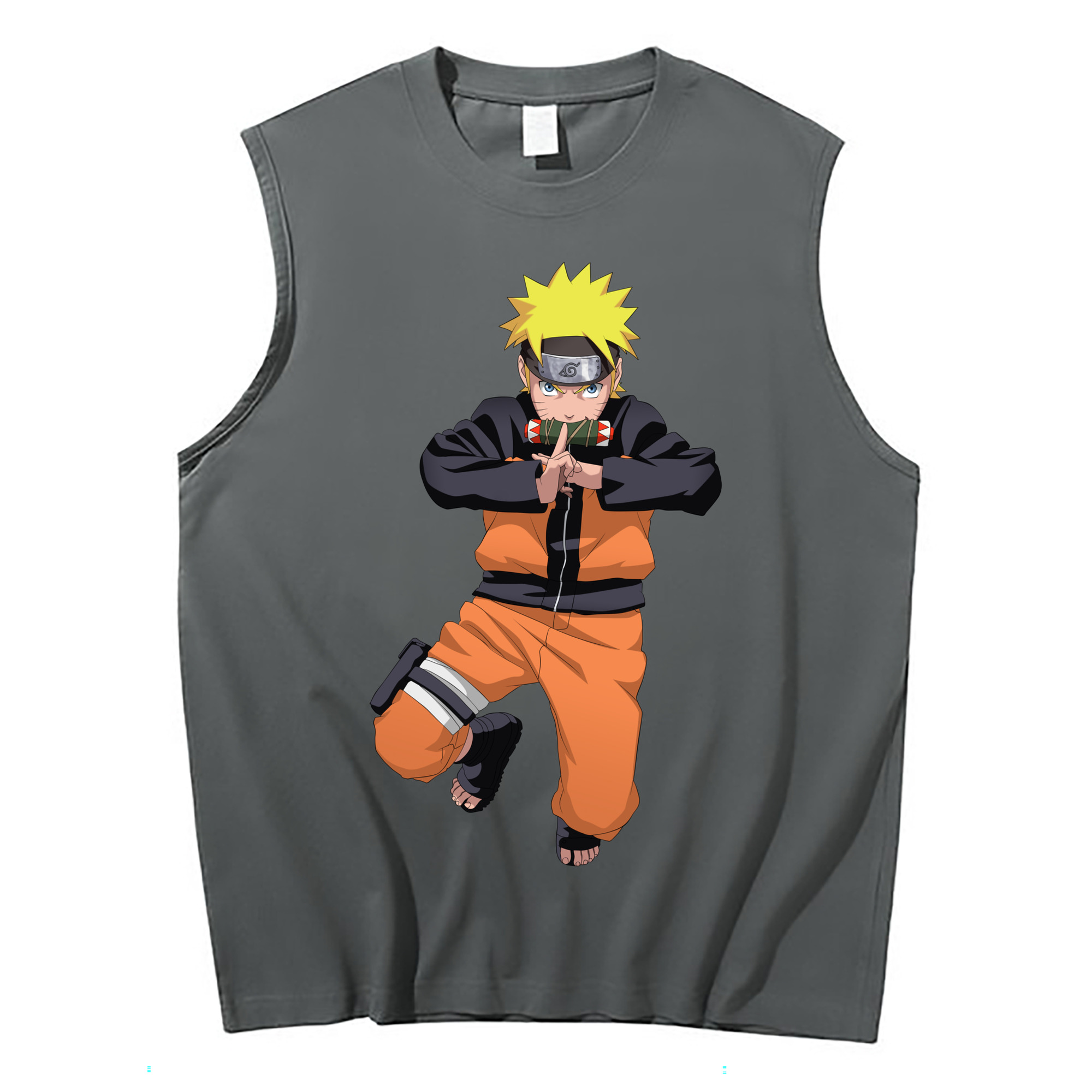 （画像用） NARUTO -ナルト- うずまき ナルト Uzumaki Naruto コットン100％タンクトップ（フロントプリント）